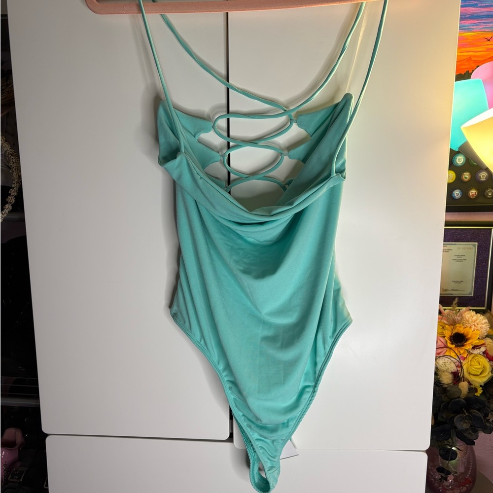 Rue21 teal lace up body suit NWT